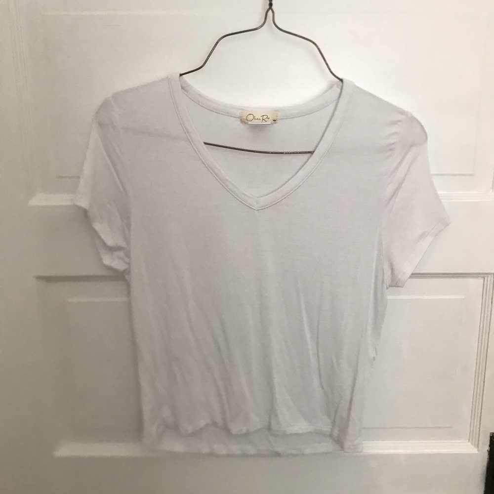 White Cropped VNeck